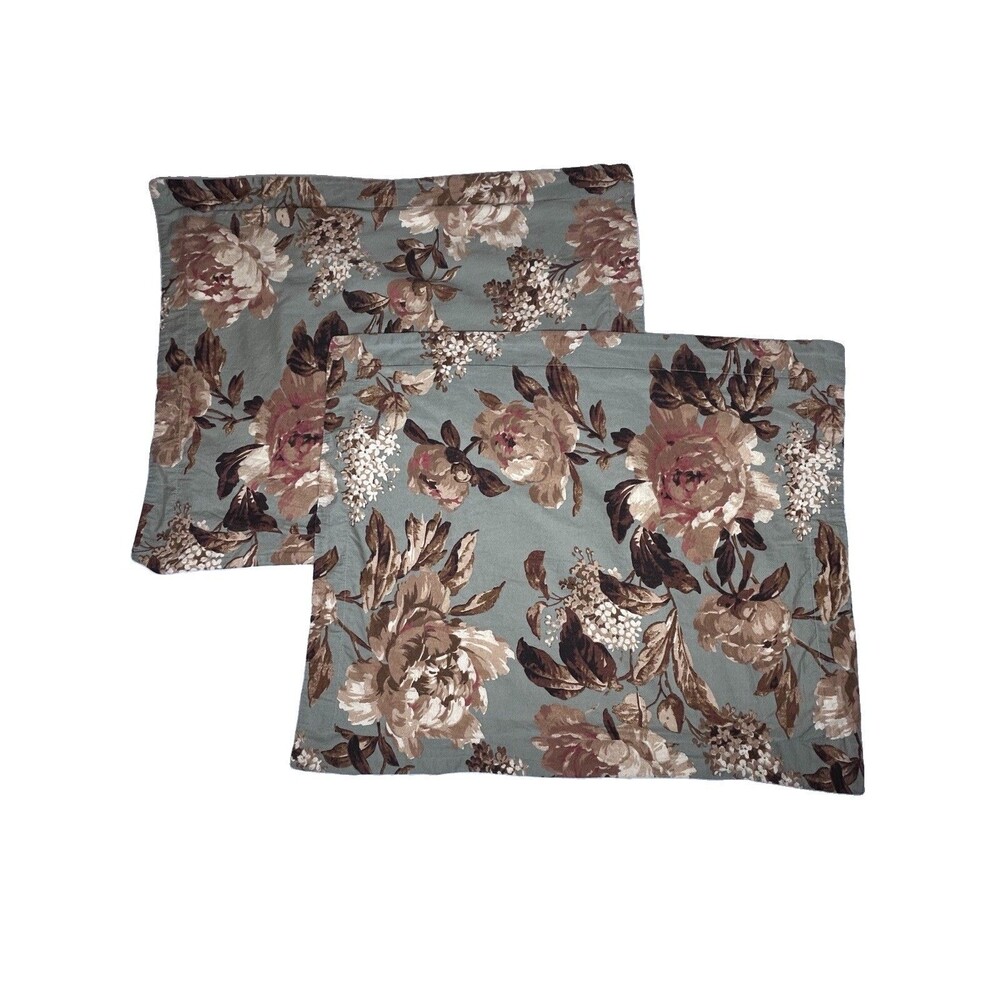 Martha Stewart Set of 2 standard cotton pillow shams floral 22.5 X 27.5 in